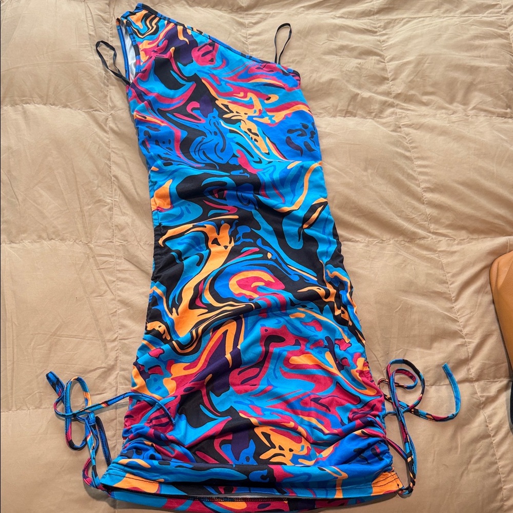 SHEIN Vibrant Swirl Midi Dress